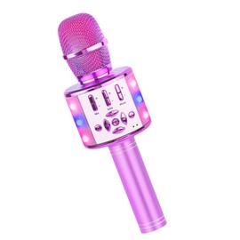 BONAOK Wireless Karaoke Microphone for Kids,Portable Bluetooth Karaoke Machine Mic & Speaker for Phones,Singing Gifts for Girls Boys Adults Party Birthday(LightPiurple)