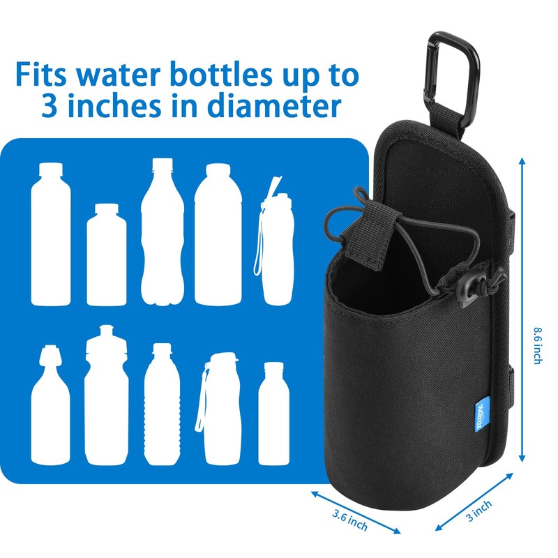Xxerciz Water Bottle Holder for Backpack Shoulder Strap, Nylon Water