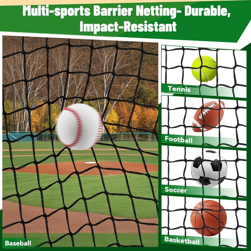 Baseball Batting Net, Portable Backstop for Pitching Practice (10x30ft)