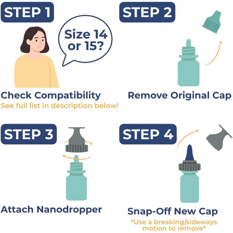 NANODROPPER SIZE 14 Adaptor for Eyedrop Bottles - Volume Reducing