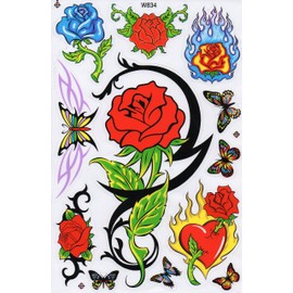 Roses Flowers Plants 1 Blade 270 mm x 180 mm Sticker Set of 12 Colourful Stickers Crafts Children Party