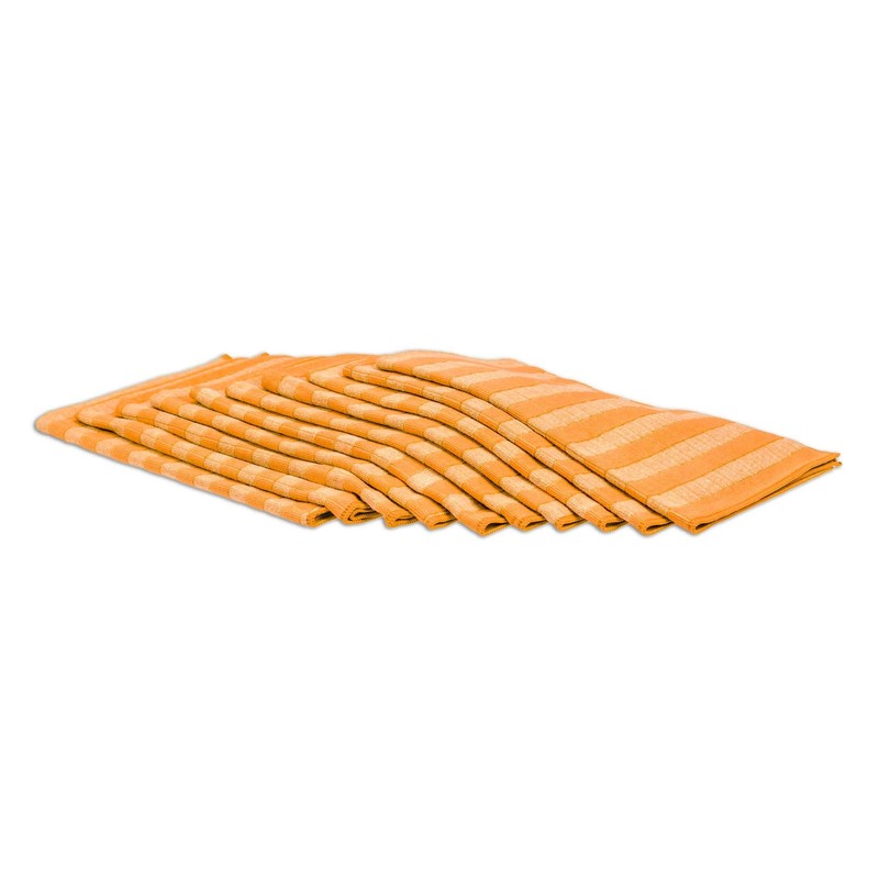 Respekt Microfibre 10-Piece Tea Towel Set, Orange/Green – Original As