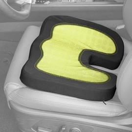 FH Group Memory Foam Seat Cushion for Anywhere - Tailbone Cushion - Coccyx Cushion for Car, Work, and Home (Yellow) FH1011