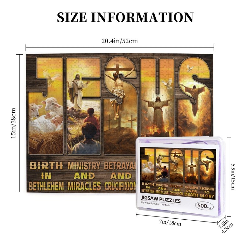 Christian Jesus Puzzles for Adults 500 Pieces, Religious Inspirational Scripture