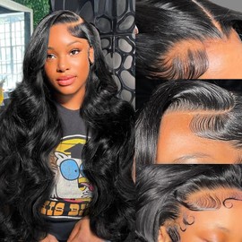 Wgfd 30Inch Body Wave Lace Front Wigs Human Hair 180% Density HD Lace Frontal Wigs 13x6 Lace Front Wigs Human Hair Wigs for Black Women Natural Color