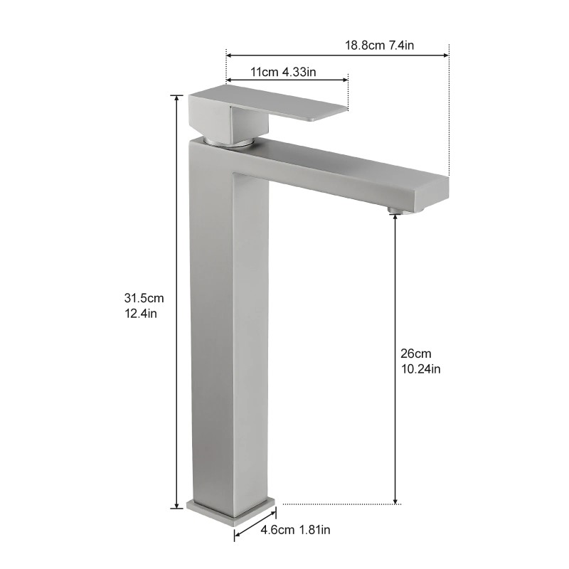 Single Handle Bathroom Faucet Single Hole with Pop up DrainSurface
