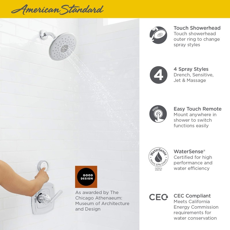 American Standard Spectra+ eTouch 4-Function Shower Head, Legacy Bronze, 1.8
