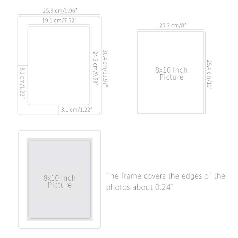 Monolike Paper Photo Frames 8x10 Inch White 10 Pack -