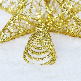 Christmas Tree Topper, Wire Gold Tree Star for Chirstmas Decoration (7.8 in)