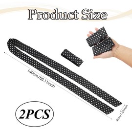 2er-Pack Damen-Fliegen zum Selbstbinden, lange Fliegen, schwarze Punkte, elegante Fliegen für Damenuniformen, Cosplay und besondere Anlässe, vielseitige Band-Halsbänder für T-Shirts und Hochzeiten