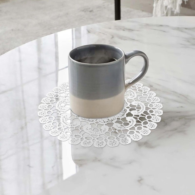 8 Pieces Of Lace Coasters, Dining Table Decorations, Ele And