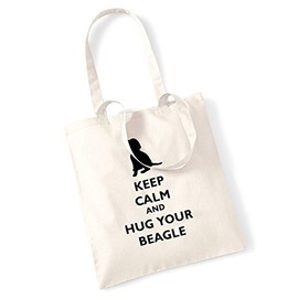 Keep calm and hug your beagle tote bag