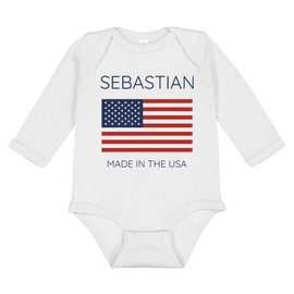 TATY Kids Sebastian Made in the USA Long Sleeve Baby Infant One Piece Bodysuit 18 Months White