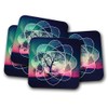 4 Set - Geometric Space Coaster - Tree Galaxy Fantasy