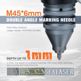 Pneumatic Marking Machine Needle Dot Peen Marking Needle with High Hardness Within HRC 60 Material Dia.6mm Core 110mm Tailstock fit 15080 Pneumatic Marking Machine