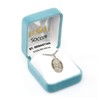 Saint Sebastian Oval Sterling Silver Female Soccer Athlete Medal |