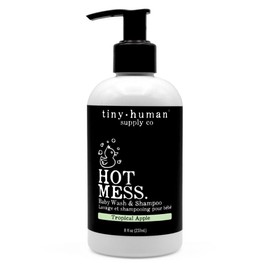 Tiny Human Supply Co Hot Mess Baby Wash & Shampoo, Tropical Apple, 8oz (1-pack) pH Balanced, Natural Ingredients, No Added Sulfates, Dyes, Parabens, or Phthalates