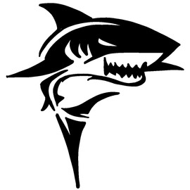 hBARSCI Shark Vinyl Decal - 11 Inches - for Walls, Windows, Doors, Vehicles - Outdoor-Grade 2.5mm Thick - Black