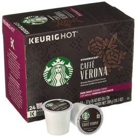 Starbucks K-Cup Coffee Pods—Dark Roast Coffee—Caffè Verona for Keurig Brewers—100% Arabica—4 boxes (96 pods total)