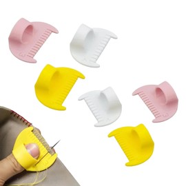 Edge Stitch Lock & Sewing Gauge, 6pcs 3/4mm DIY Stitching Tool Quilting with Thumb Guide, Needle Gauge Quilting Ruler Measuring Tool, Sewing Gauge Measuring Tools, for Straight & Curved Seams (6)