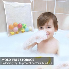Bath Toy Net Storage,1pcs Bath Net,Fold-Able Bath Toy Storage Net with 2 Suction Hooks,Baby Kids Bath Net Quick Dryin Bath Toy Bag Net for Mesh Bath,Keep Bathtub Water Mold Free Neat and Tidy.