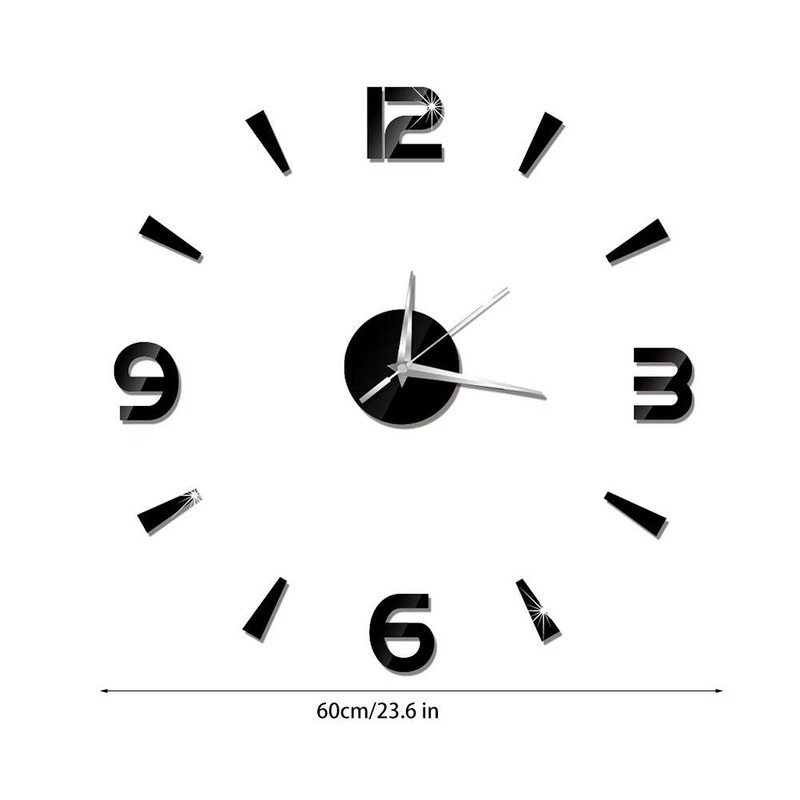 Wall Watch Decor, Wall Clock Sticker 3D Big Watch Decor