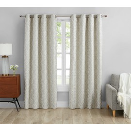 SARO LIFESTYLE Modern Print Blackout Window Curtains (Set of 2)