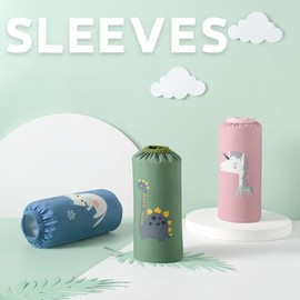 2 Pack Kids Apron for Boys Girls with Adjustable Strap Waterproof Toddler Aprons with Pocket Sleeves Set (3-5T, Cat+Horse)