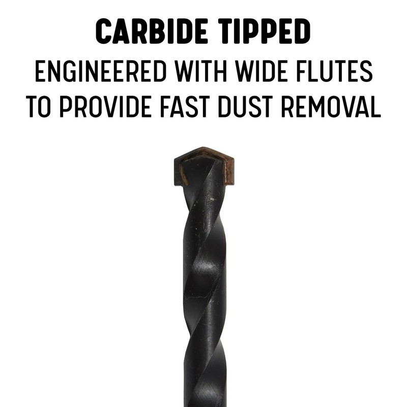 Drill America 1" x 18" Carbide Tipped Masonry Drill Bit,