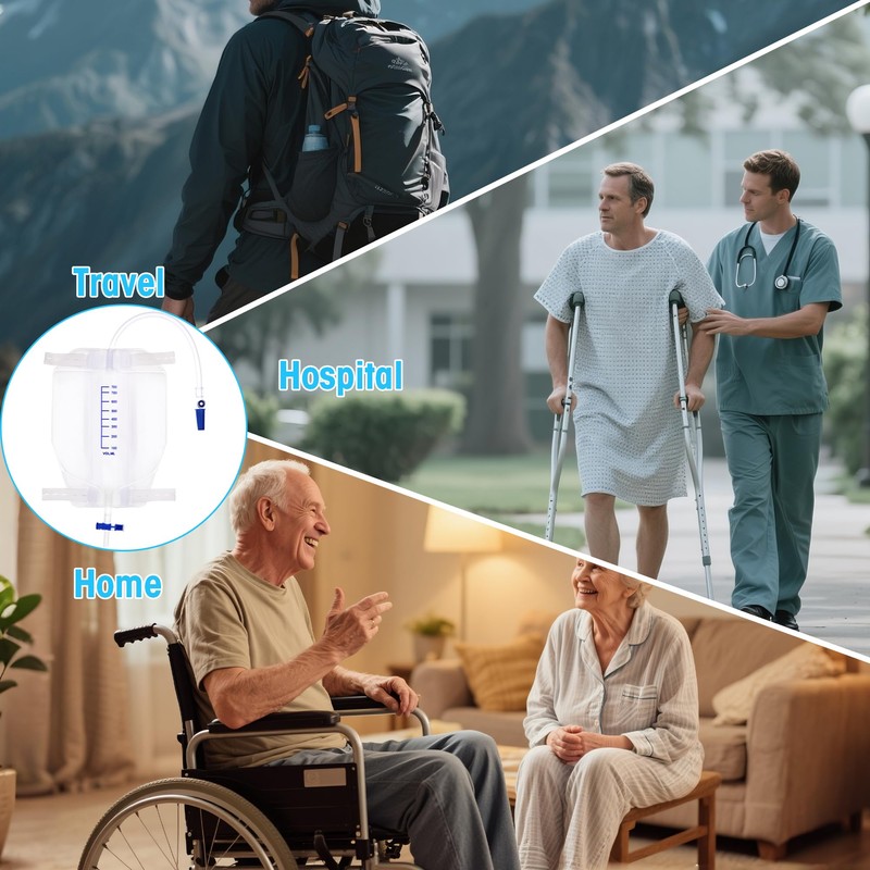 BeHerk 750 mL Catheter Leg Bag for Men and Women