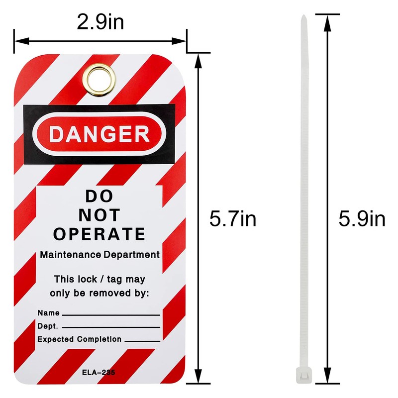 SAFBY Lockout Tagout Tags, 5.7"x2.9", OSHA Compliant, Loto Lock Out
