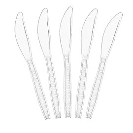 PLASTICPRO Clear Plastic Knives Disposable Cutlery Utensils 50 Count