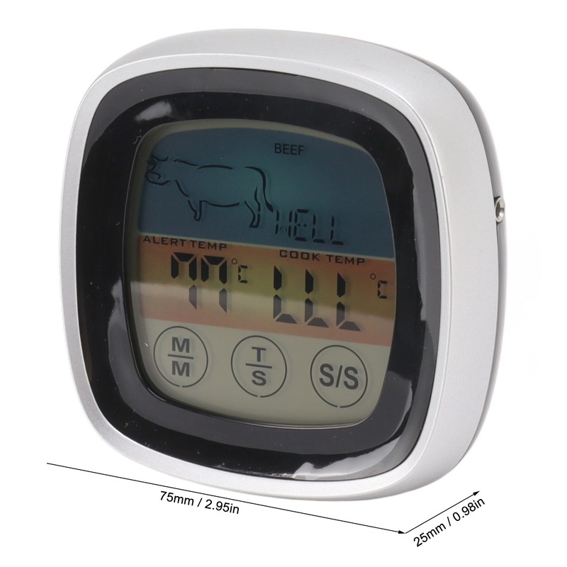 Food Touch Thermometer Kitchen Digital Display Timer Thermometer Field Barbecue