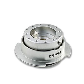 NRG SRK-250 Silver Aluminum GEN 2.5 Racing Performance Steering Wheel Quick Release Adapter Fit 2-Way 6-Hole Pattern Design