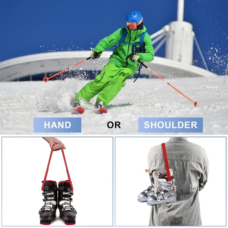 2pcs Ski Boot Carrier Strap, Adjustable Ski Carrier Straps Ski
