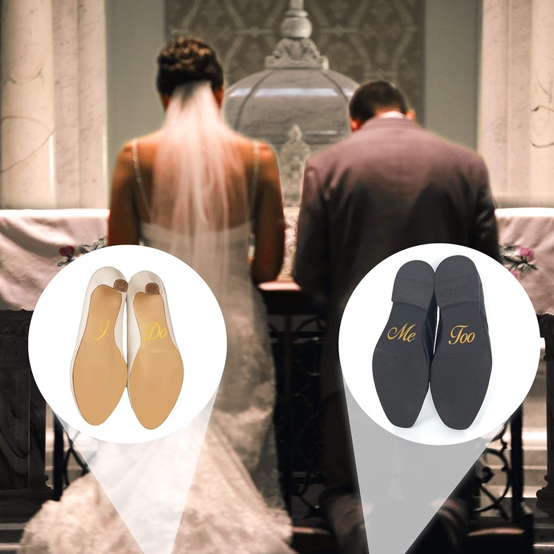 P015 Shoe Stickers Wedding Set Shoe Stickers "I Do" and