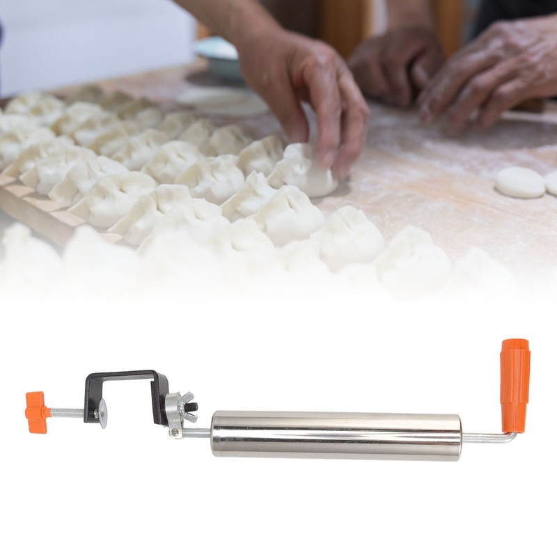Rolling Pin Stainless Steel Dough Roller Fixed 360° Rotation for