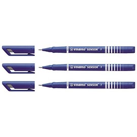 Stabilo Sensor Fineliner Pens – Pack of 3 PTE Route 0.3 mm Blue