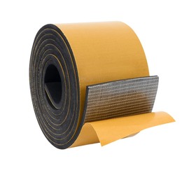 High Density Foam Weather Stripping Door Seal Strip Insulation Tape Roll for Insulating Door Frame, Window, Air Conditioner | Self Adhesive Sealing Weatherstrip (3 in x 1/4 in x 10 Ft, Black)
