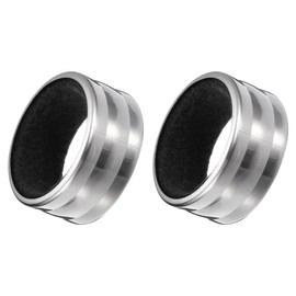 GLOKUUCA Wine Bottle Collars - 2Pack Classy Wine Collar Drip Rings Fits for Bar and Home - Stainless Steel Wine Drop Stopper - (1.57-inch x 0.75-inch, Black Silver)