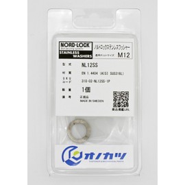 Onokatsu Nord-Lock Washer, Stainless Steel, For NL12SS M12, Pack of 1