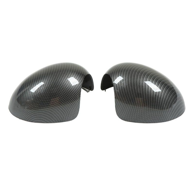 2 Pcs Door Side Rearview Mirror Cover Cap Carbon Fiber