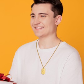 KLIFOWDY Stocking Stuffers-Birthday Gifts for Men Boys American Dog Tag Necklace 10/13/16/18/21/30/40/50/60 Years Old Mens Birthday Gift Ideas