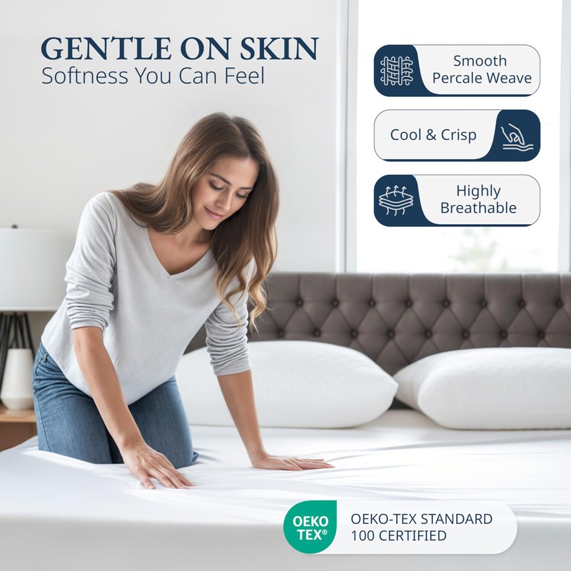 LANE LINEN Lane Linen Twin Fitted Sheet, 100% Organic Cotton,