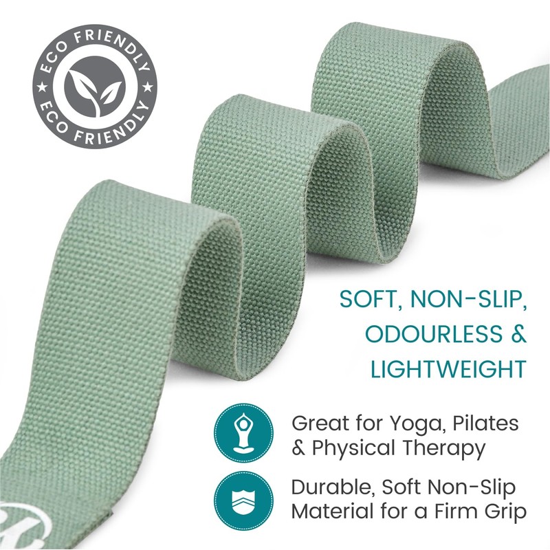 Yoga Studio Yoga Strap, 2.5m (8.2ft) Extra Long Durable Organic