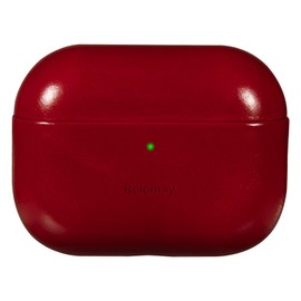 Belemay Handcrafted Oil-Waxed Leather Case for AirPods Pro 3rd Gen (2025), Genuine Cowhide, Smooth Glossy Lively Two-Tone Patina, Compatible with MagSafe, Compatible with Airpods Pro 3, Crimson Red