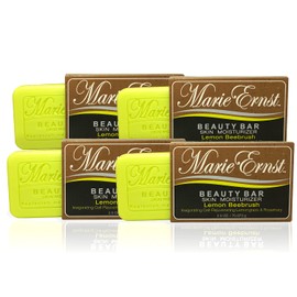 Marie Ernst 2-Pack, 4 Lemon Half Bar Soaps That Combine into 2 Full Lemon Verbena Bars, Shea Butter, Olive Oil, Aromatic Scented Lemongrass, Vegan Bath Soap for Men and Women