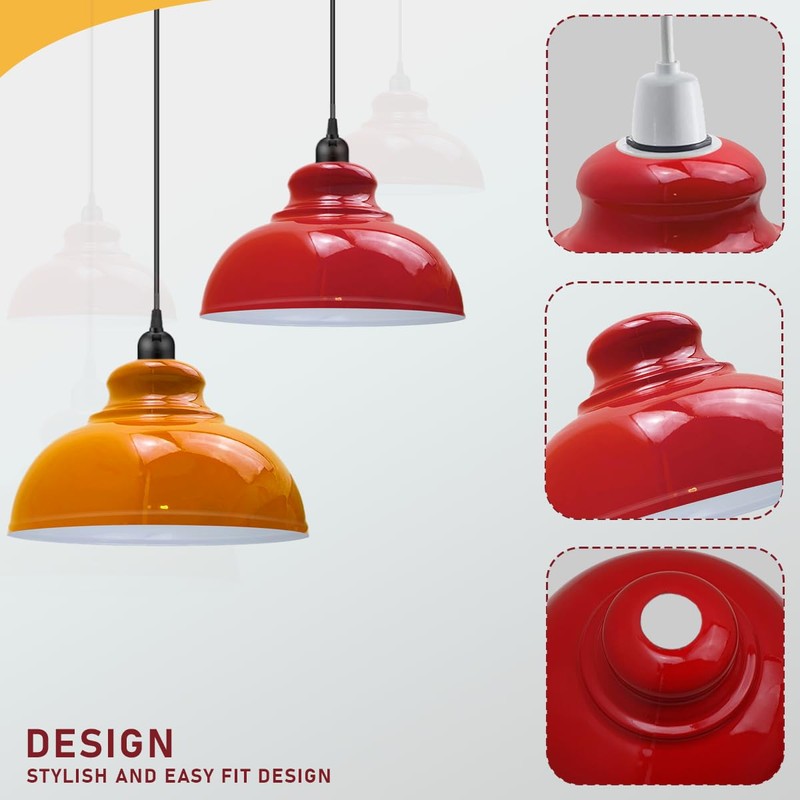 LEDSone Industrial Ceiling Pendant Light Shades, Retro Vintage Style Curvy