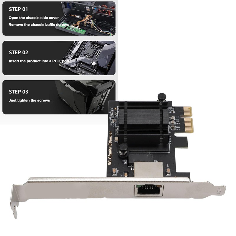 PCIe Network Adapter, 5Gbps High Speed PCI Express Ethernet Card