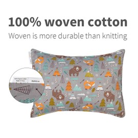 ALVABABY Toddler Pillowcases 2 Pack Organic Cotton Kids Pillow Cover Fit 13"x 18" or 14"x19" Envelope for Girl Boy Sleepy Travel